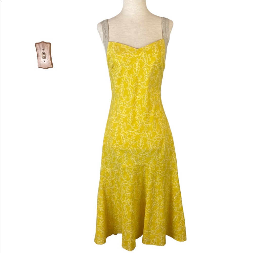 Patagonia Yellow Island Hemp Organic Cotton Eco Tank Midi Dress
